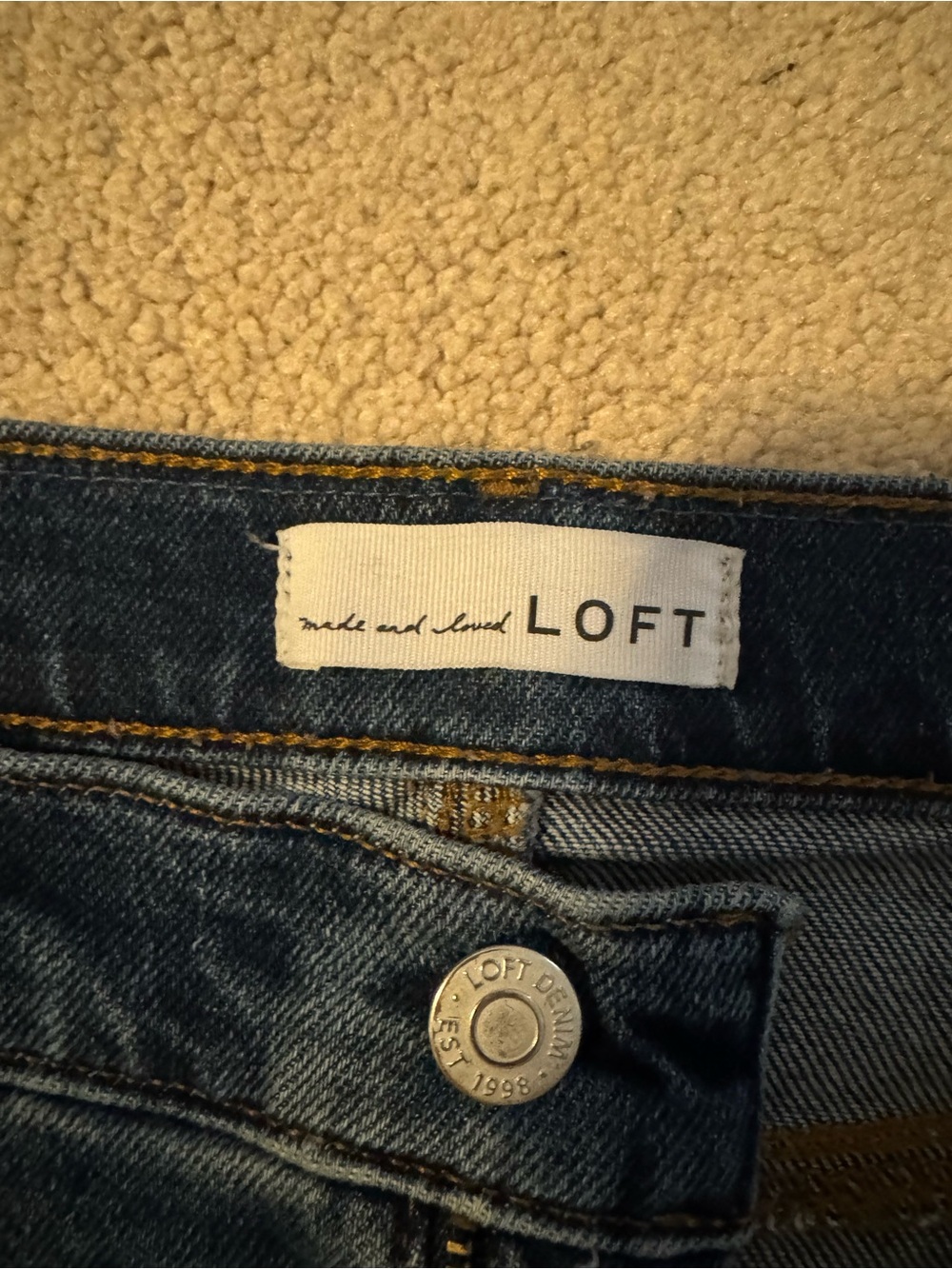 LOFT Women's Straight Leg Dark Blue Jeans - Picture 2 of 4